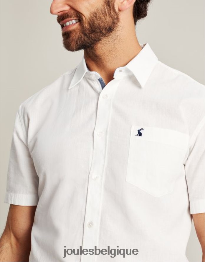 blanc chemise en lin briseur Hommes vêtements Joules ND0H6T219