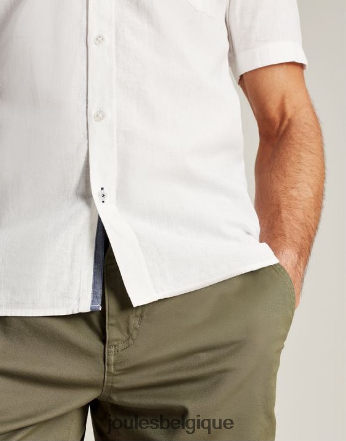 blanc chemise en lin briseur Hommes vêtements Joules ND0H6T219