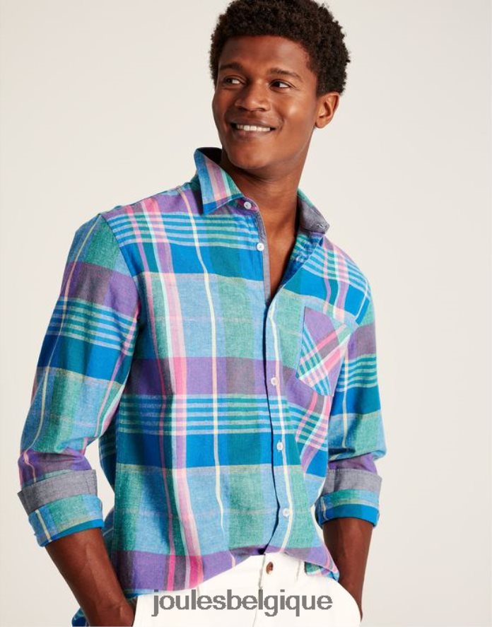 chèque bleu rose chemise coupe classique bayard Hommes vêtements Joules ND0H6T223