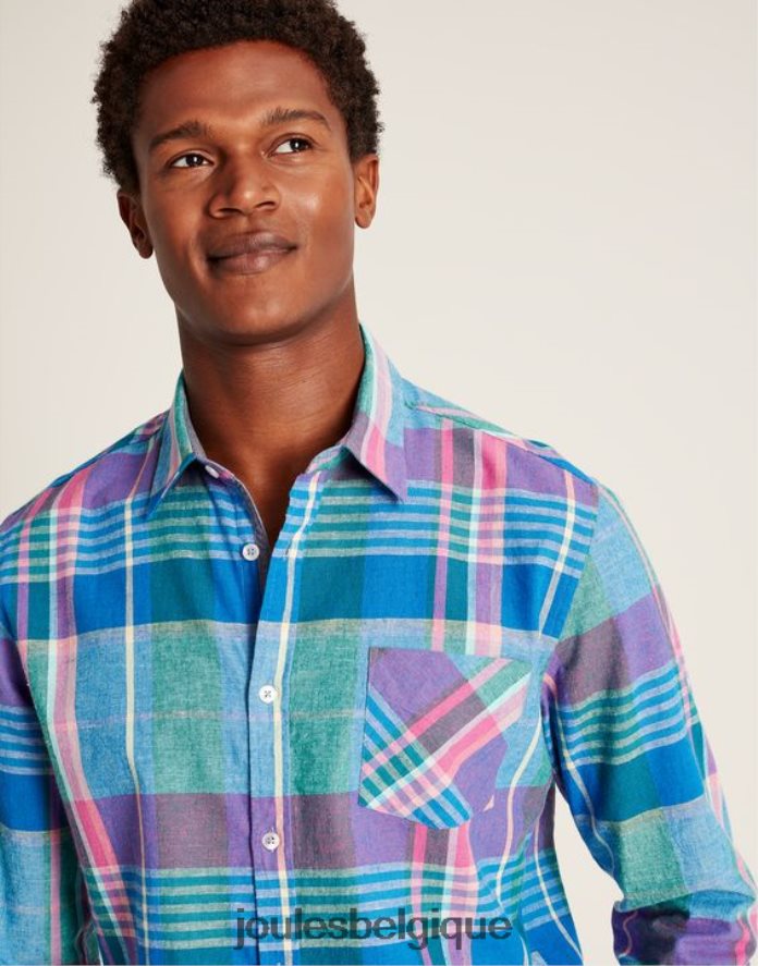 chèque bleu rose chemise coupe classique bayard Hommes vêtements Joules ND0H6T223