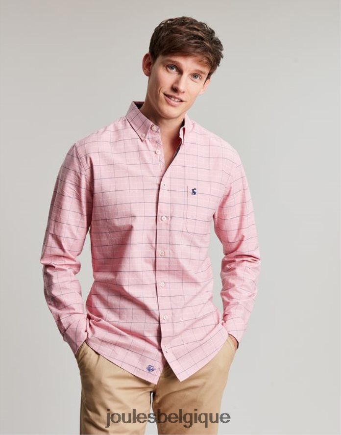 chèque rose Welford - Chemise à carreaux coupe classique à manches longues Hommes vêtements Joules ND0H6T247