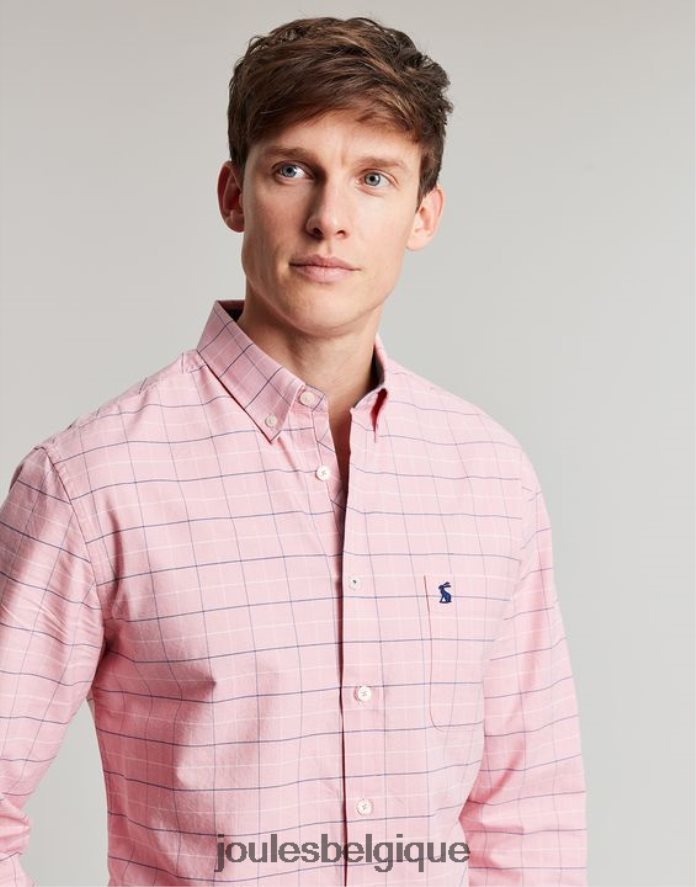chèque rose Welford - Chemise à carreaux coupe classique à manches longues Hommes vêtements Joules ND0H6T247