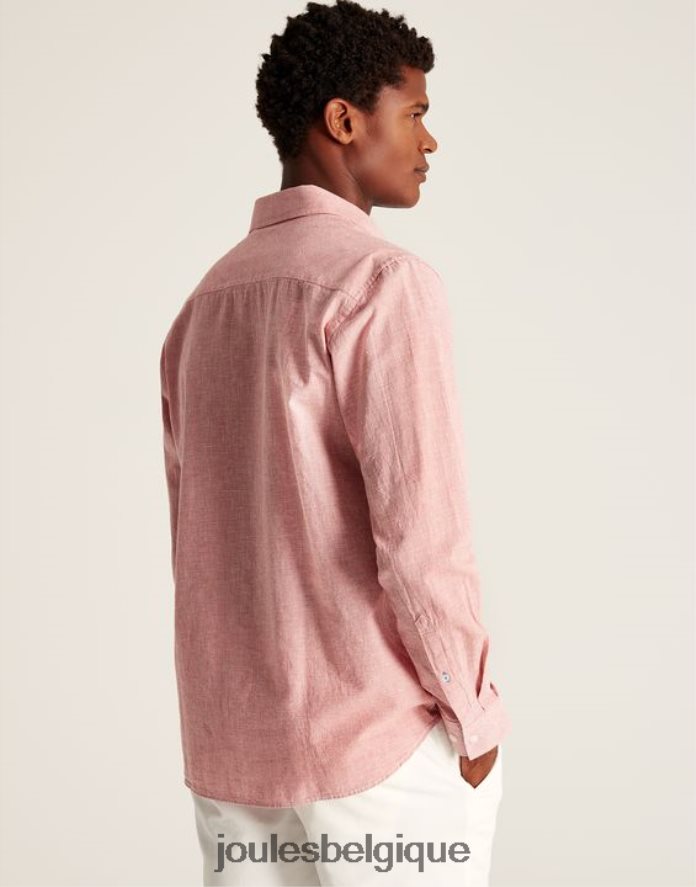pied de poule rose chemise coupe classique en lin mélangé tilford Hommes vêtements Joules ND0H6T171
