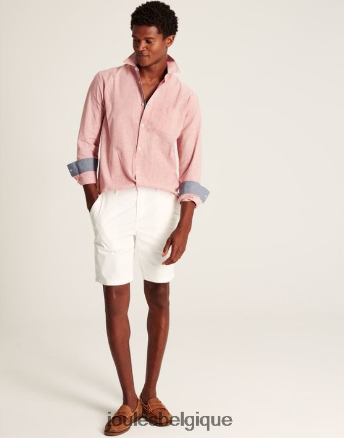 pied de poule rose chemise coupe classique en lin mélangé tilford Hommes vêtements Joules ND0H6T171