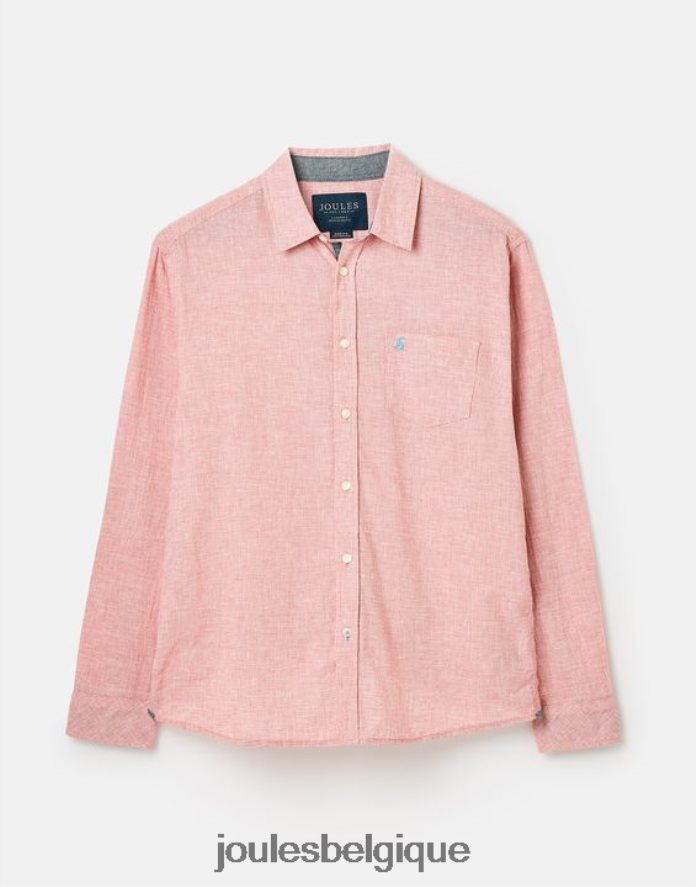 pied de poule rose chemise coupe classique en lin mélangé tilford Hommes vêtements Joules ND0H6T171
