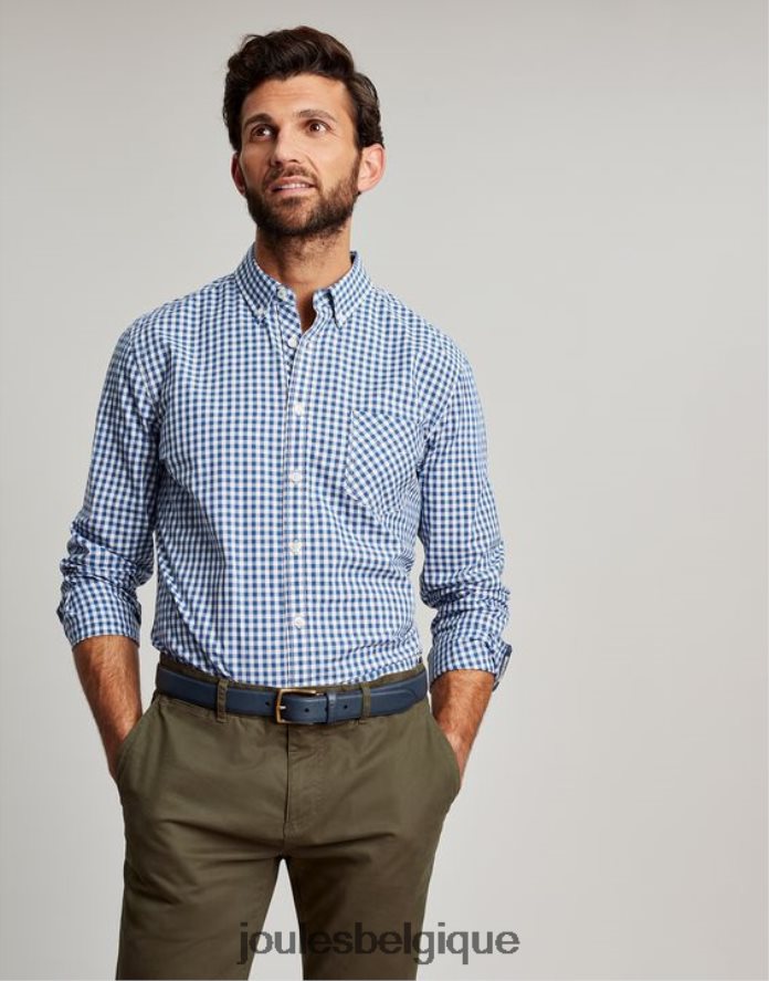 vichy bleu chemise en popeline coupe classique goodridge Hommes vêtements Joules ND0H6T215
