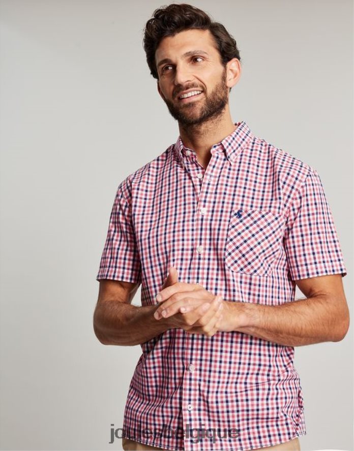 vichy rose marine Wilson - Chemise à carreaux coupe classique Hommes vêtements Joules ND0H6T220