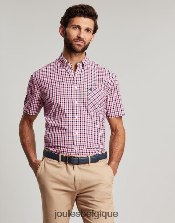 vichy rose marine Wilson - Chemise à carreaux coupe classique Hommes vêtements Joules ND0H6T220