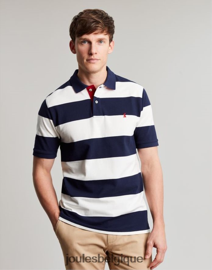 bande blanche bleue polo noisette Hommes vêtements Joules ND0H6T165