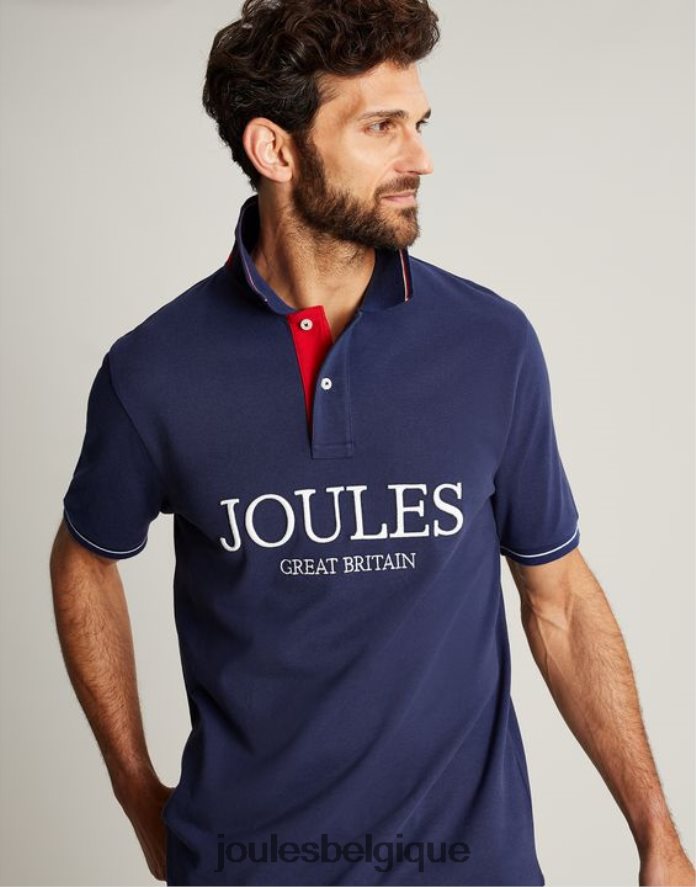 bleu profond chemise polo Hommes vêtements Joules ND0H6T237
