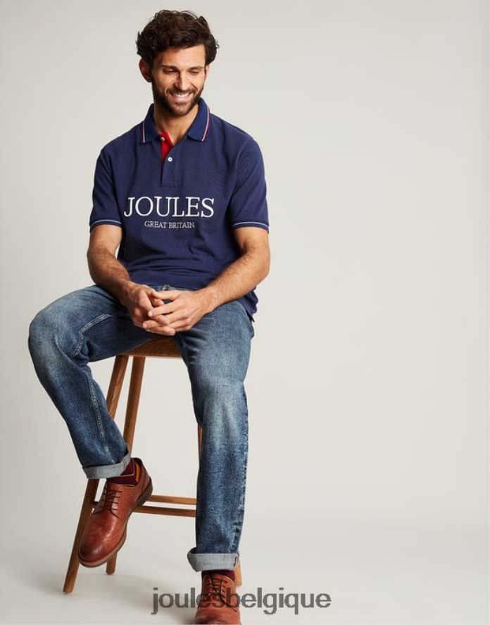 bleu profond chemise polo Hommes vêtements Joules ND0H6T237