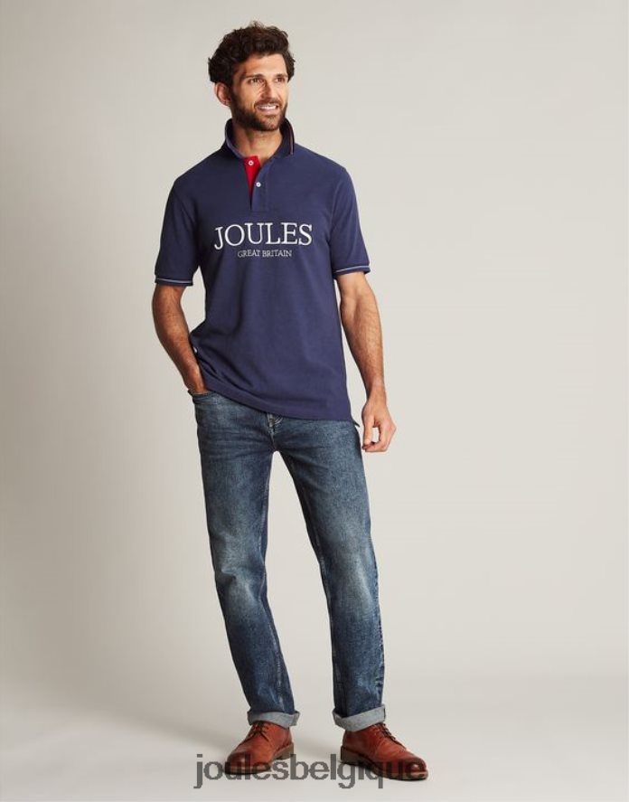 bleu profond chemise polo Hommes vêtements Joules ND0H6T237