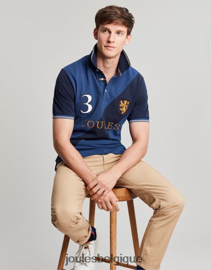 bleu profond polo orné Hommes vêtements Joules ND0H6T216