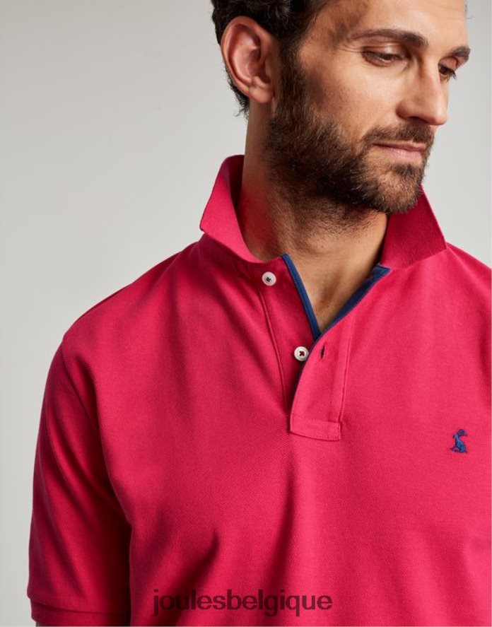 framboise profonde polo boisé Hommes vêtements Joules ND0H6T196