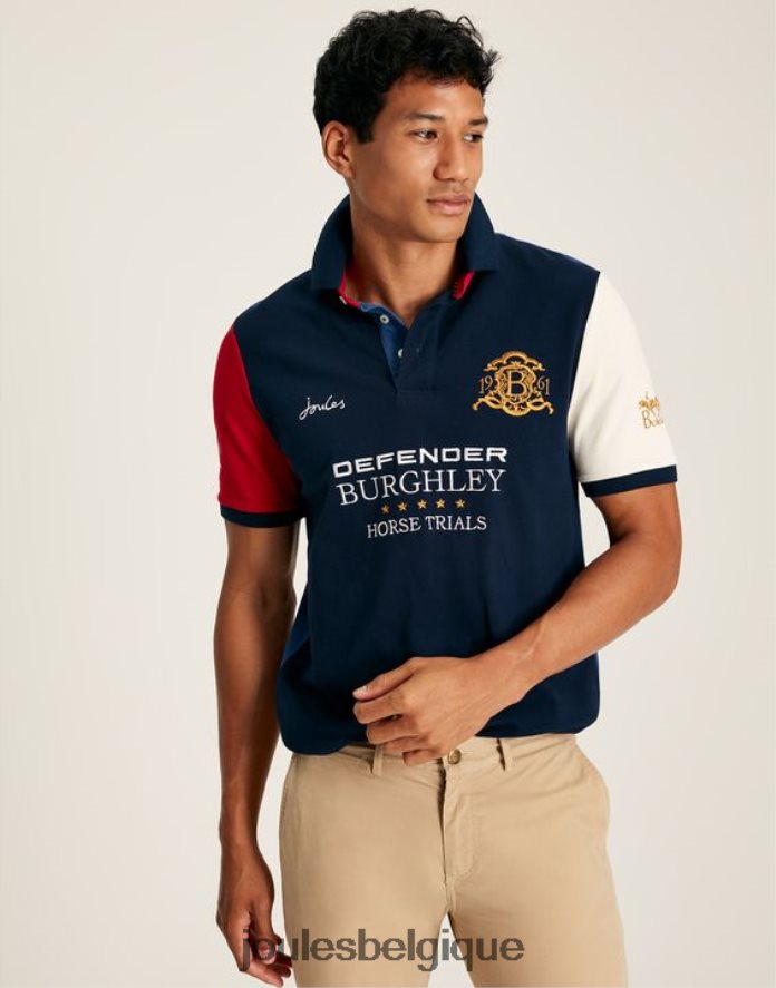 marine française polo manches courtes burghley Hommes vêtements Joules ND0H6T222
