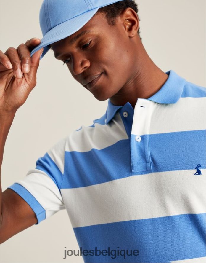rayure blanche bleu moyen polo noisette Hommes vêtements Joules ND0H6T201