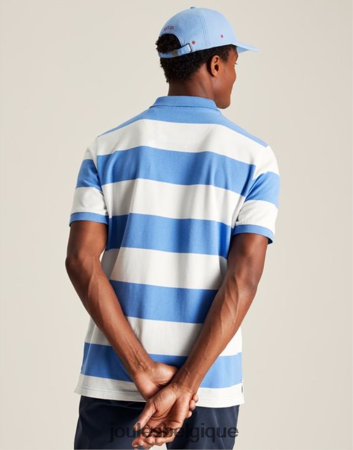 rayure blanche bleu moyen polo noisette Hommes vêtements Joules ND0H6T201