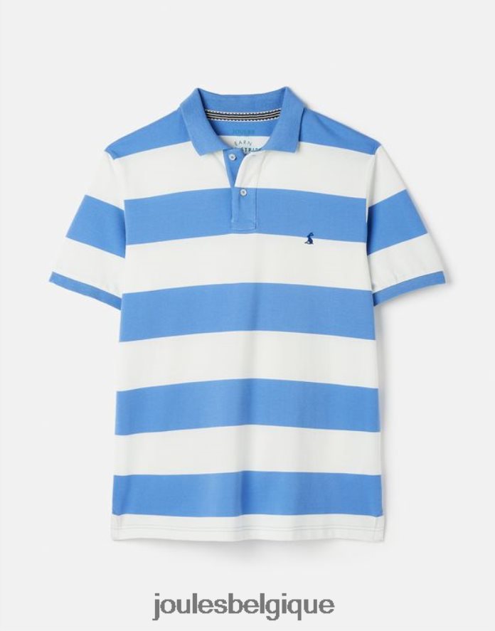 rayure blanche bleu moyen polo noisette Hommes vêtements Joules ND0H6T201