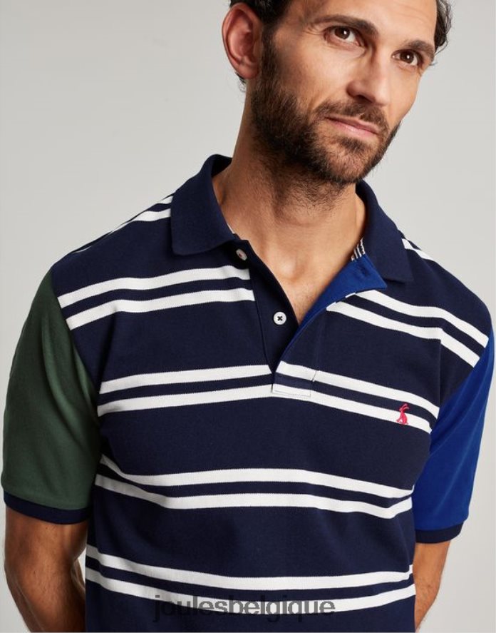 rayure blanche marine polo boisé Hommes vêtements Joules ND0H6T186