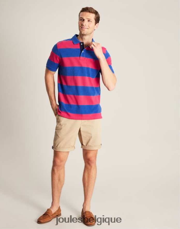 rayure rose bleu moyen polo noisette Hommes vêtements Joules ND0H6T204