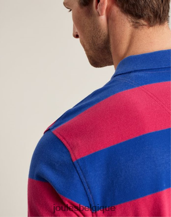 rayure rose bleu moyen polo noisette Hommes vêtements Joules ND0H6T204
