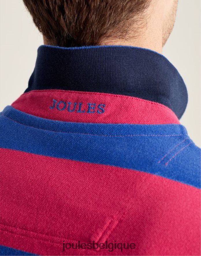 rayure rose bleu moyen polo noisette Hommes vêtements Joules ND0H6T204