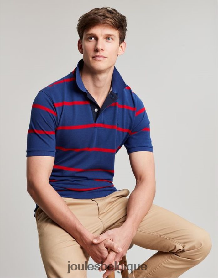 rayure rouge marine polo noisette Hommes vêtements Joules ND0H6T217