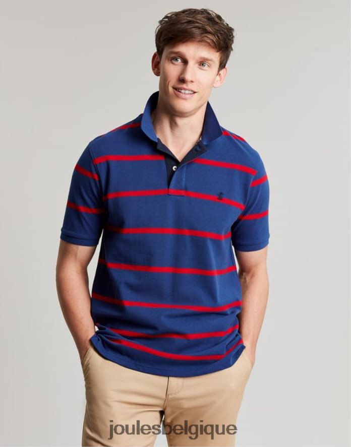 rayure rouge marine polo noisette Hommes vêtements Joules ND0H6T217