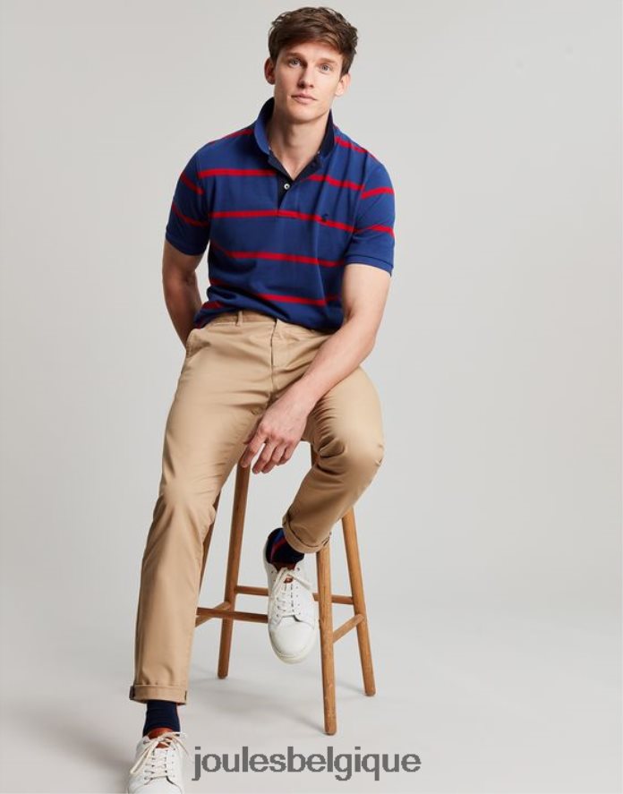 rayure rouge marine polo noisette Hommes vêtements Joules ND0H6T217