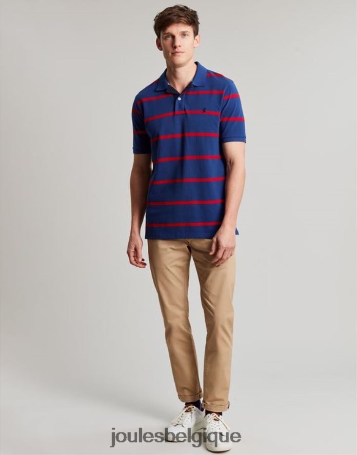 rayure rouge marine polo noisette Hommes vêtements Joules ND0H6T217