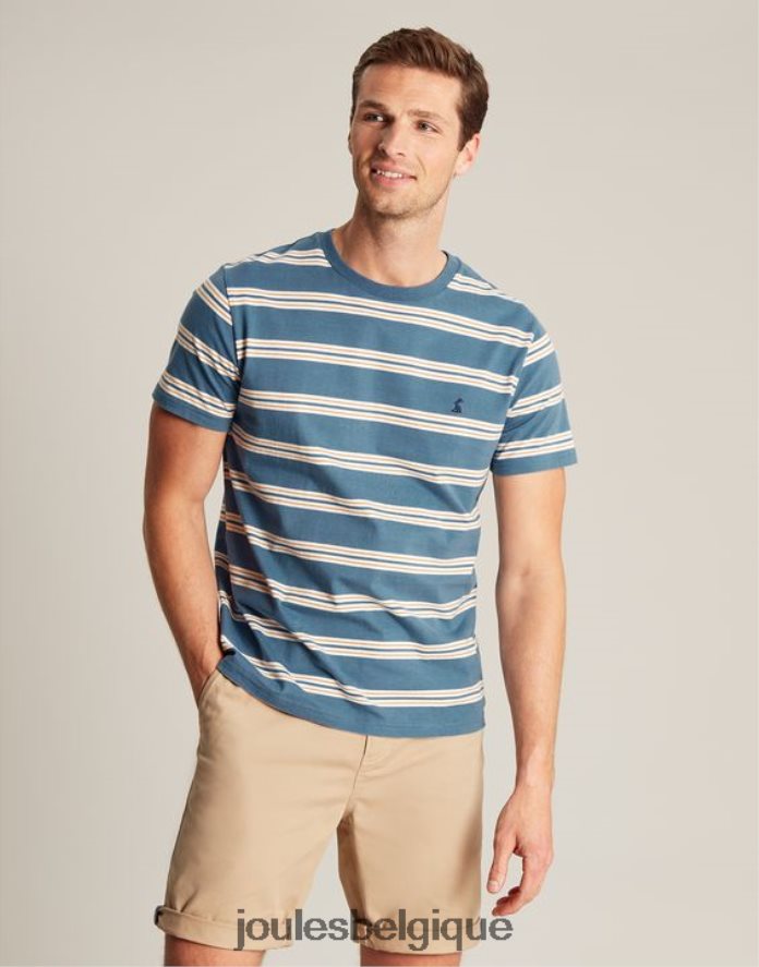 bande d'or bleu t-shirt rayé avec hangar à bateaux Hommes vêtements Joules ND0H6T210