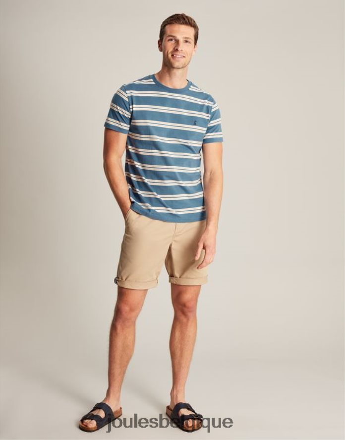 bande d'or bleu t-shirt rayé avec hangar à bateaux Hommes vêtements Joules ND0H6T210