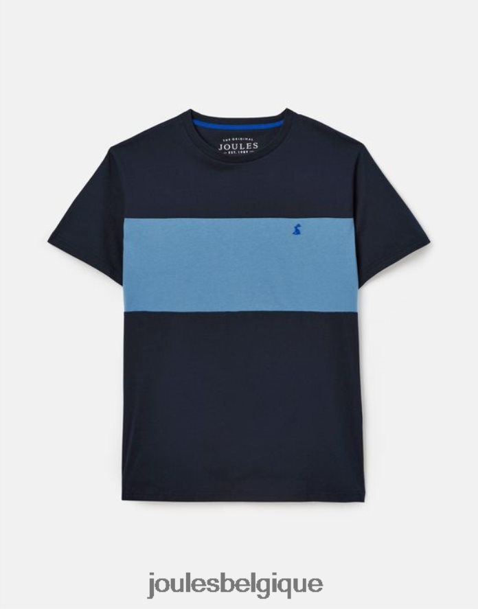 bloc de couleur bleu t-shirt color block à manches courtes Hommes vêtements Joules ND0H6T202