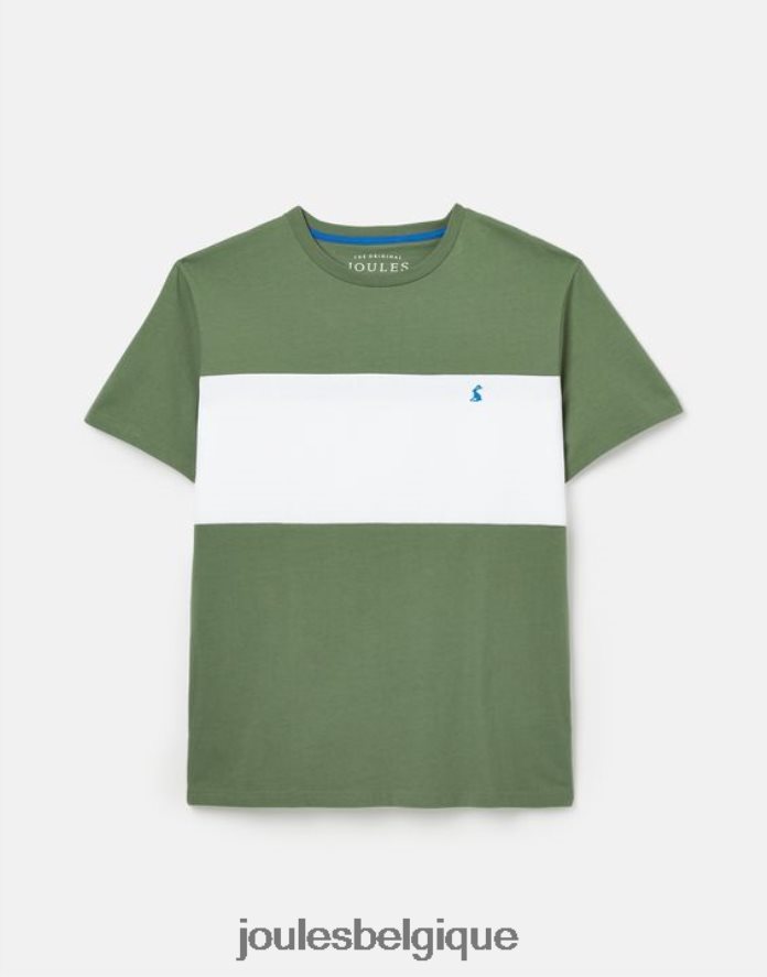 bloc de couleur verte t-shirt color block à manches courtes Hommes vêtements Joules ND0H6T207