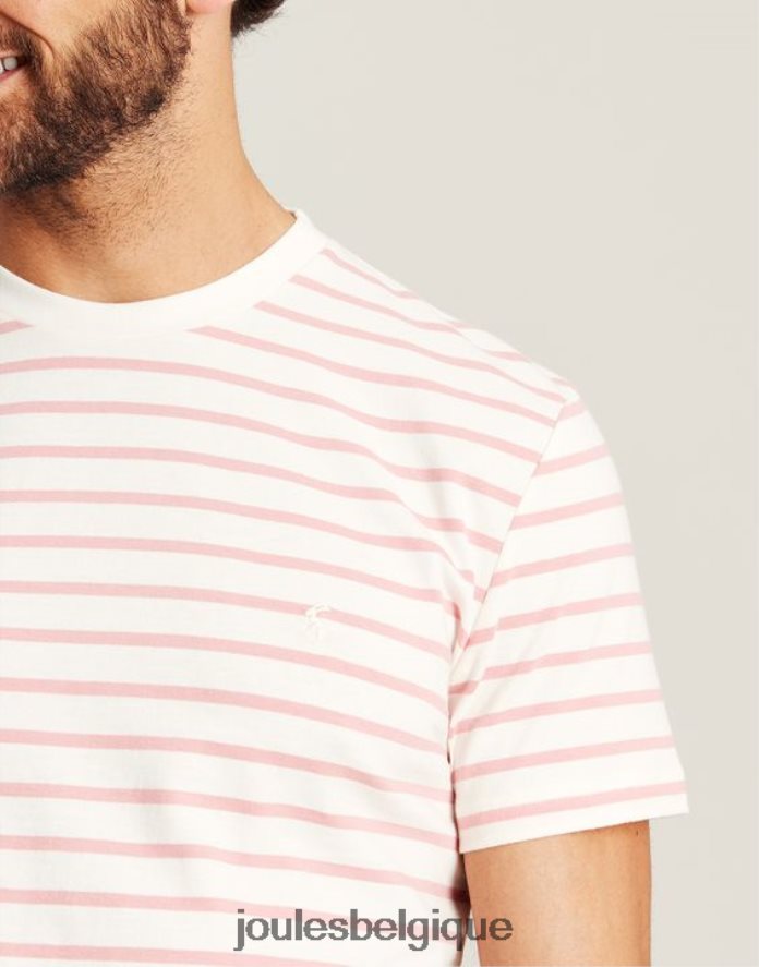 rayure blanche rose t-shirt rayé avec hangar à bateaux Hommes vêtements Joules ND0H6T208