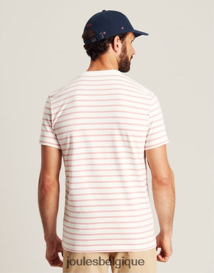 rayure blanche rose t-shirt rayé avec hangar à bateaux Hommes vêtements Joules ND0H6T208