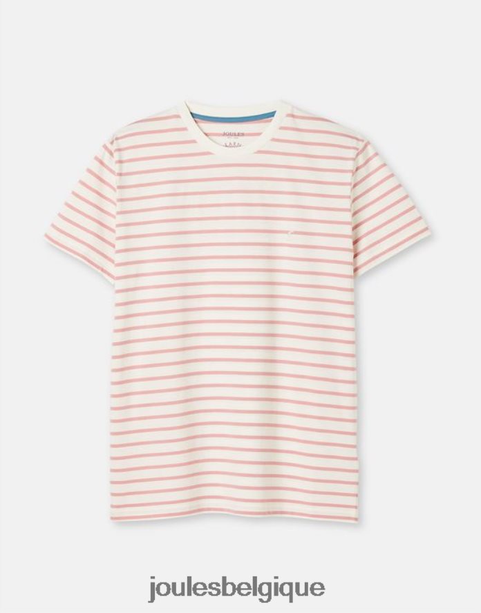 rayure blanche rose t-shirt rayé avec hangar à bateaux Hommes vêtements Joules ND0H6T208