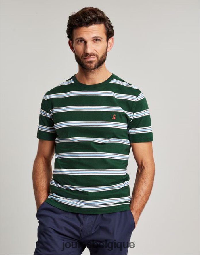 rayure multicolore verte t-shirt rayé avec hangar à bateaux Hommes vêtements Joules ND0H6T209